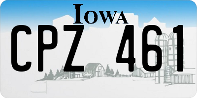 IA license plate CPZ461