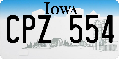 IA license plate CPZ554