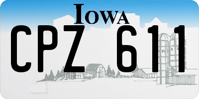 IA license plate CPZ611