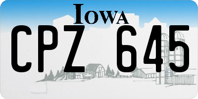 IA license plate CPZ645