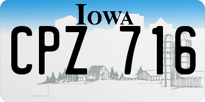 IA license plate CPZ716