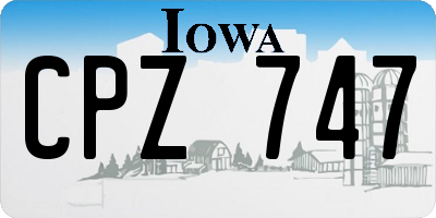IA license plate CPZ747