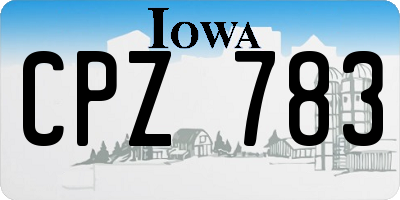 IA license plate CPZ783