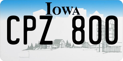 IA license plate CPZ800