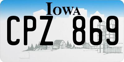 IA license plate CPZ869