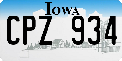 IA license plate CPZ934