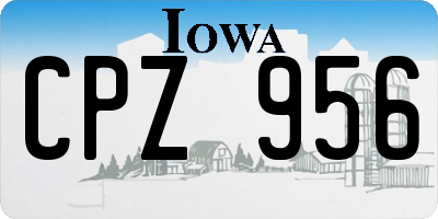 IA license plate CPZ956