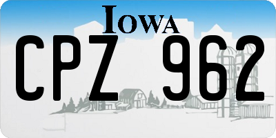 IA license plate CPZ962