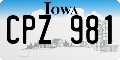 IA license plate CPZ981
