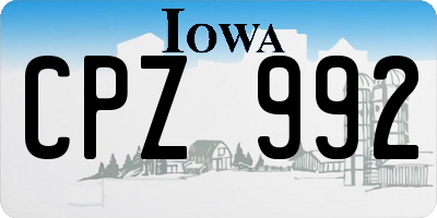 IA license plate CPZ992