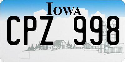 IA license plate CPZ998