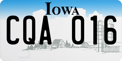 IA license plate CQA016