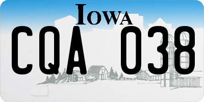 IA license plate CQA038