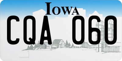 IA license plate CQA060