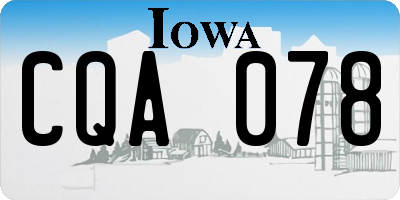 IA license plate CQA078