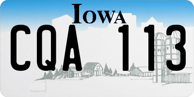 IA license plate CQA113