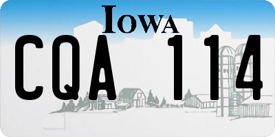 IA license plate CQA114