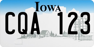 IA license plate CQA123