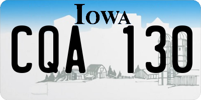 IA license plate CQA130