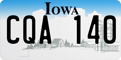 IA license plate CQA140