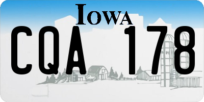 IA license plate CQA178