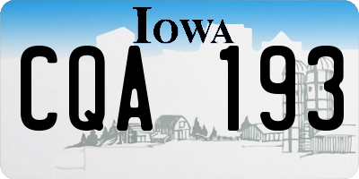 IA license plate CQA193