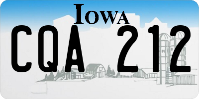IA license plate CQA212
