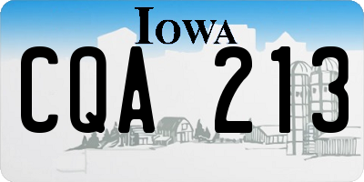 IA license plate CQA213