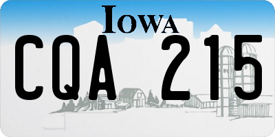 IA license plate CQA215