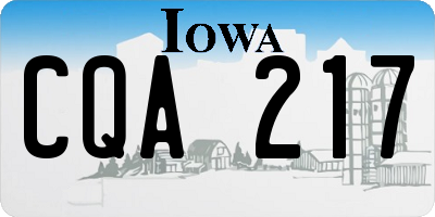 IA license plate CQA217