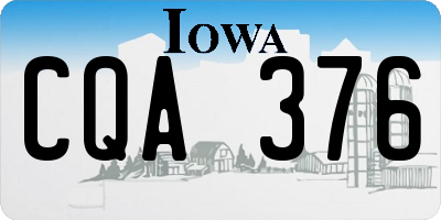 IA license plate CQA376