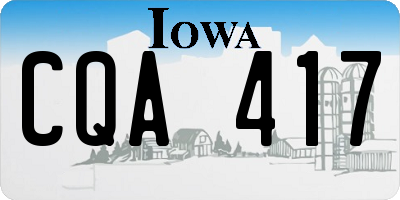IA license plate CQA417