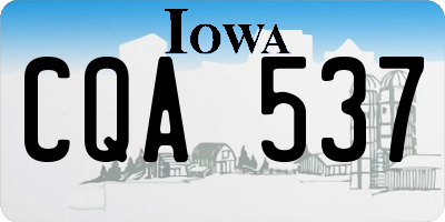 IA license plate CQA537