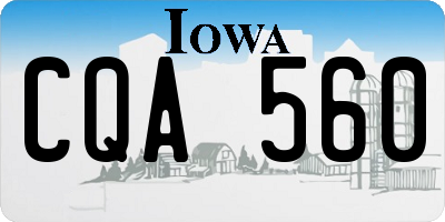 IA license plate CQA560