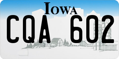 IA license plate CQA602