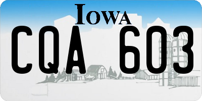 IA license plate CQA603