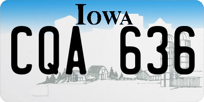 IA license plate CQA636