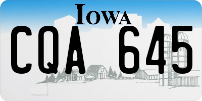 IA license plate CQA645