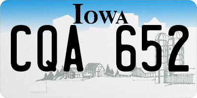 IA license plate CQA652