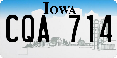IA license plate CQA714