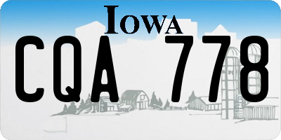 IA license plate CQA778