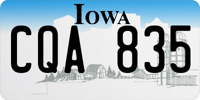 IA license plate CQA835