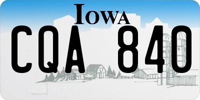IA license plate CQA840