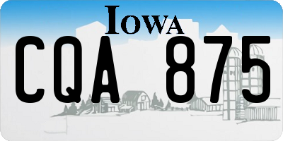 IA license plate CQA875