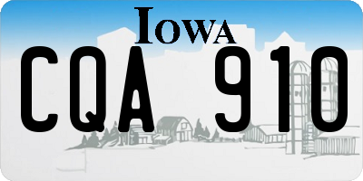 IA license plate CQA910