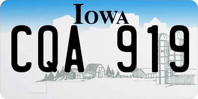 IA license plate CQA919