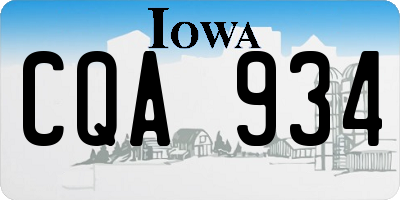 IA license plate CQA934