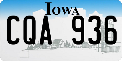 IA license plate CQA936