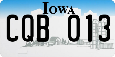 IA license plate CQB013