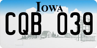 IA license plate CQB039